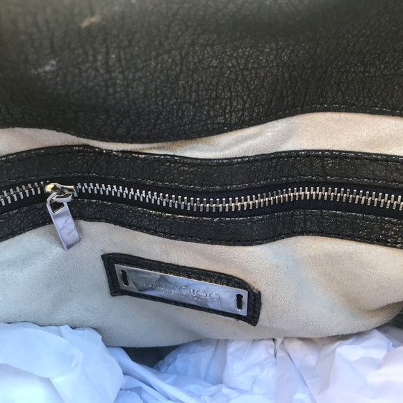 Unique Jimmy Choo Textured Gunmetal Handbag/Tote - Picture 3 of 7